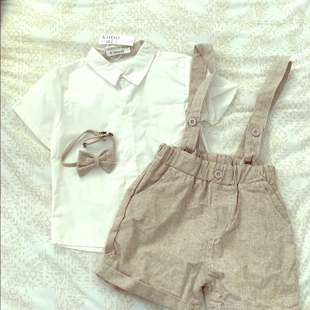 2T boys shorts suit with tie